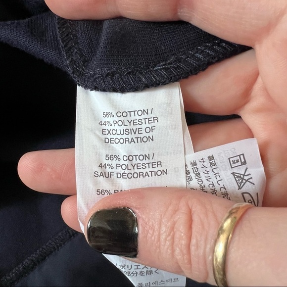 J Crew sequined hem navy blue long sleeve top Medium - Picture 5 of 7